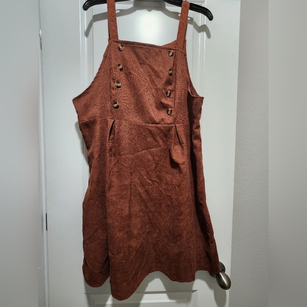 SHEIN Brown Buttoned Mini Dress